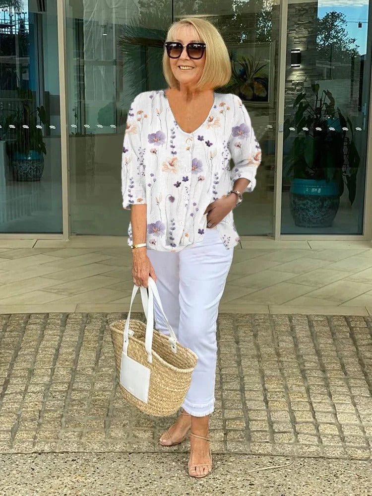 Bianca Floral French Vintage Blouse