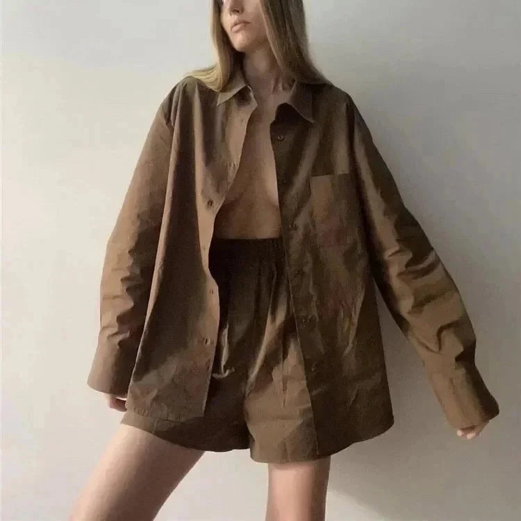 Cora Relaxed Linen Shirt and Shorts Set