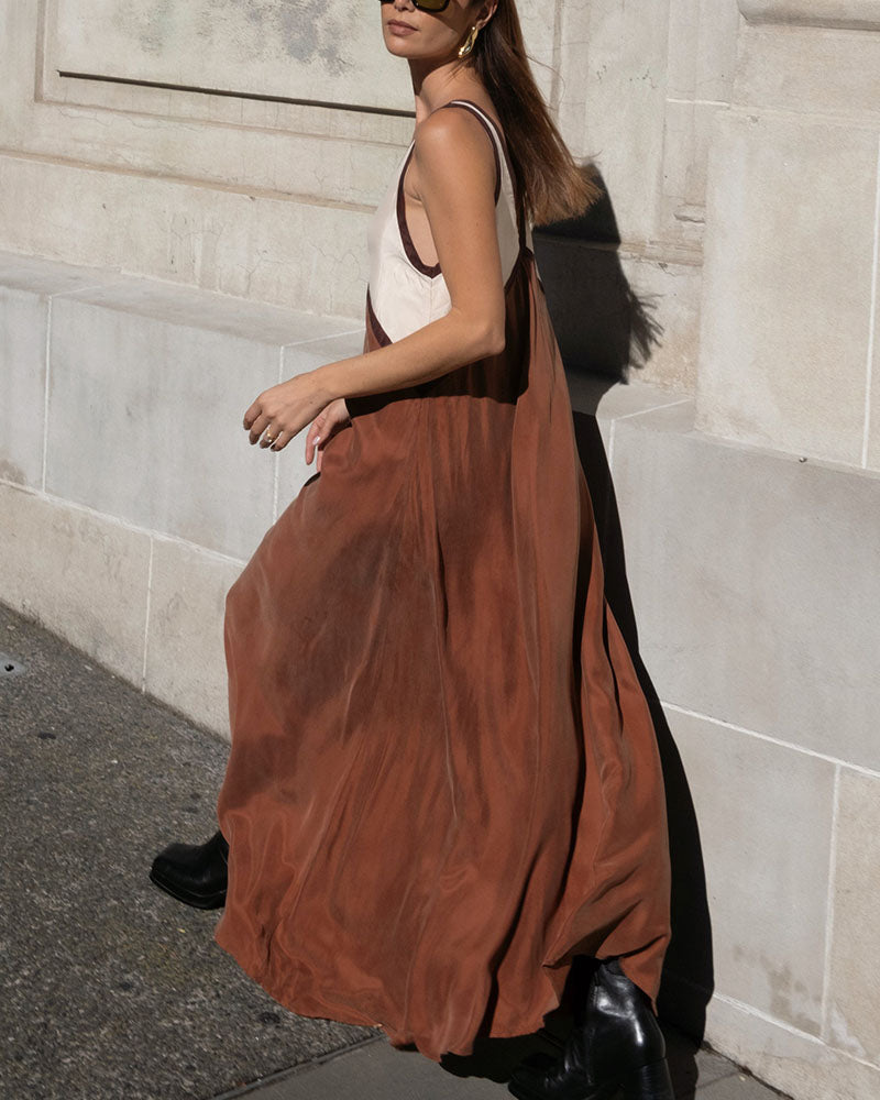 Jade Bold Colourblock V-Neck Midi Dress