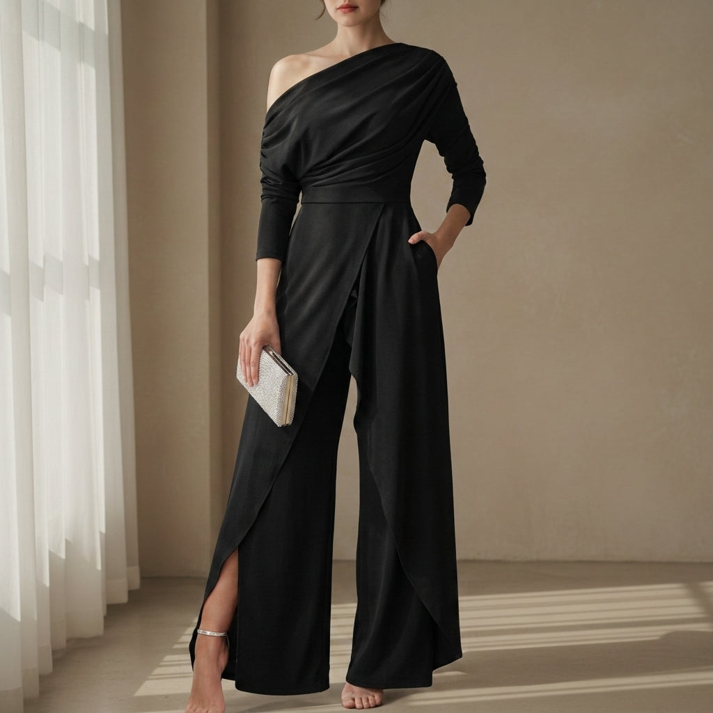 Stella One-Shoulder Wide-Leg Jumpsuit
