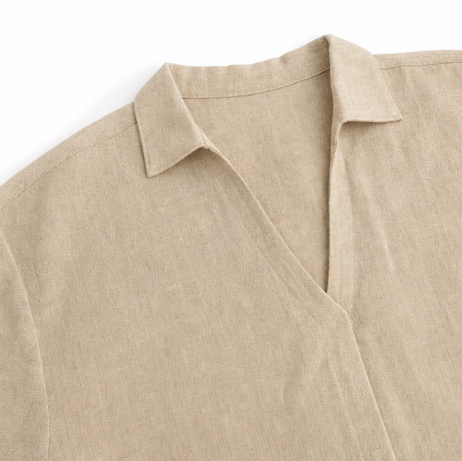 Elin V-Neck Top and Bermuda Shorts Linen Set