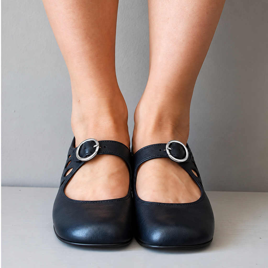Delia Retro Buckle Comfort Sandals