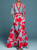 Maren Flowing Floral Maxi Dress with Short Sleeves