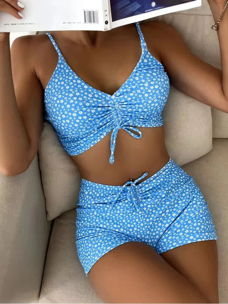 Marina Ruched High-Waist Bikini Set
