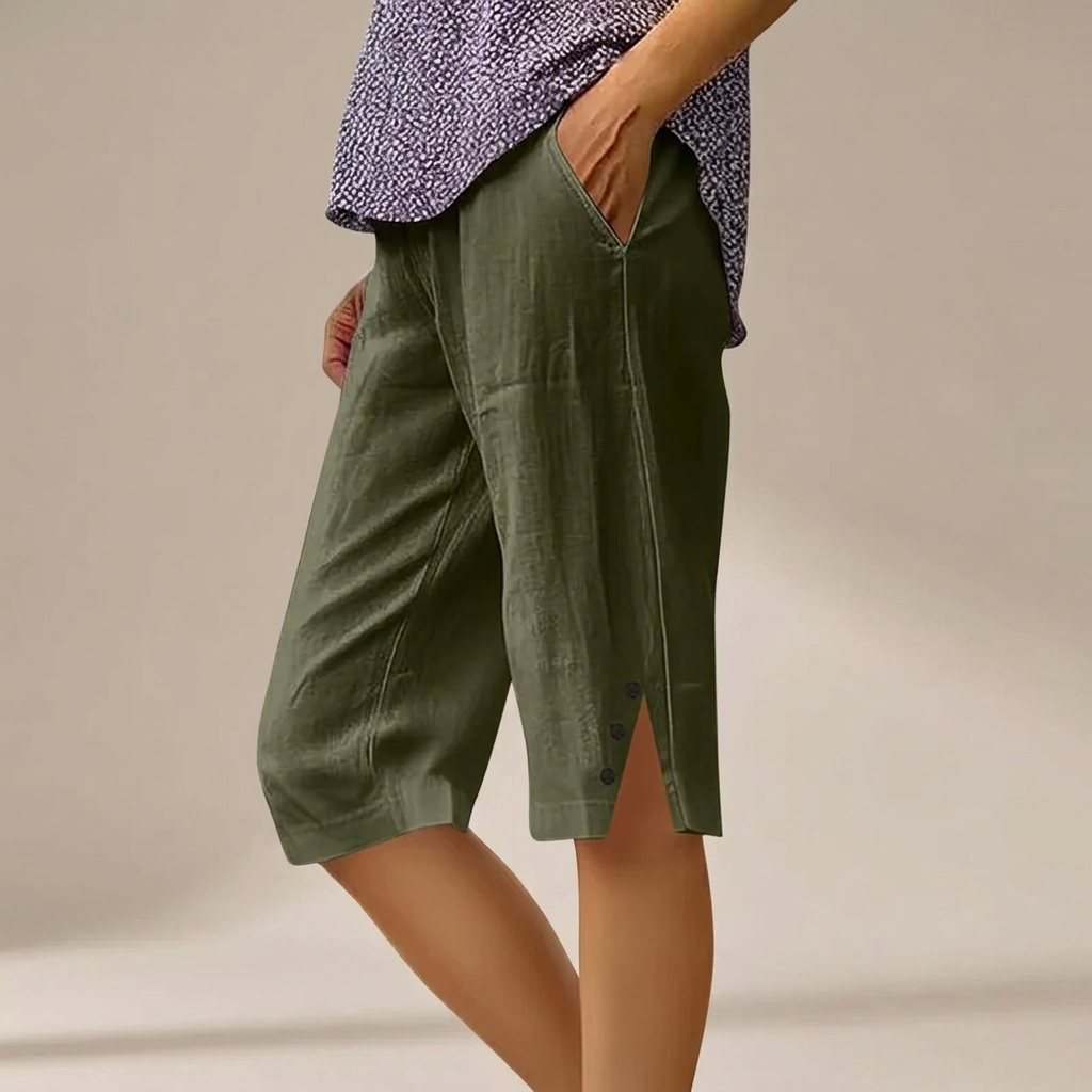 Hallie Relaxed Knee-Length Shorts