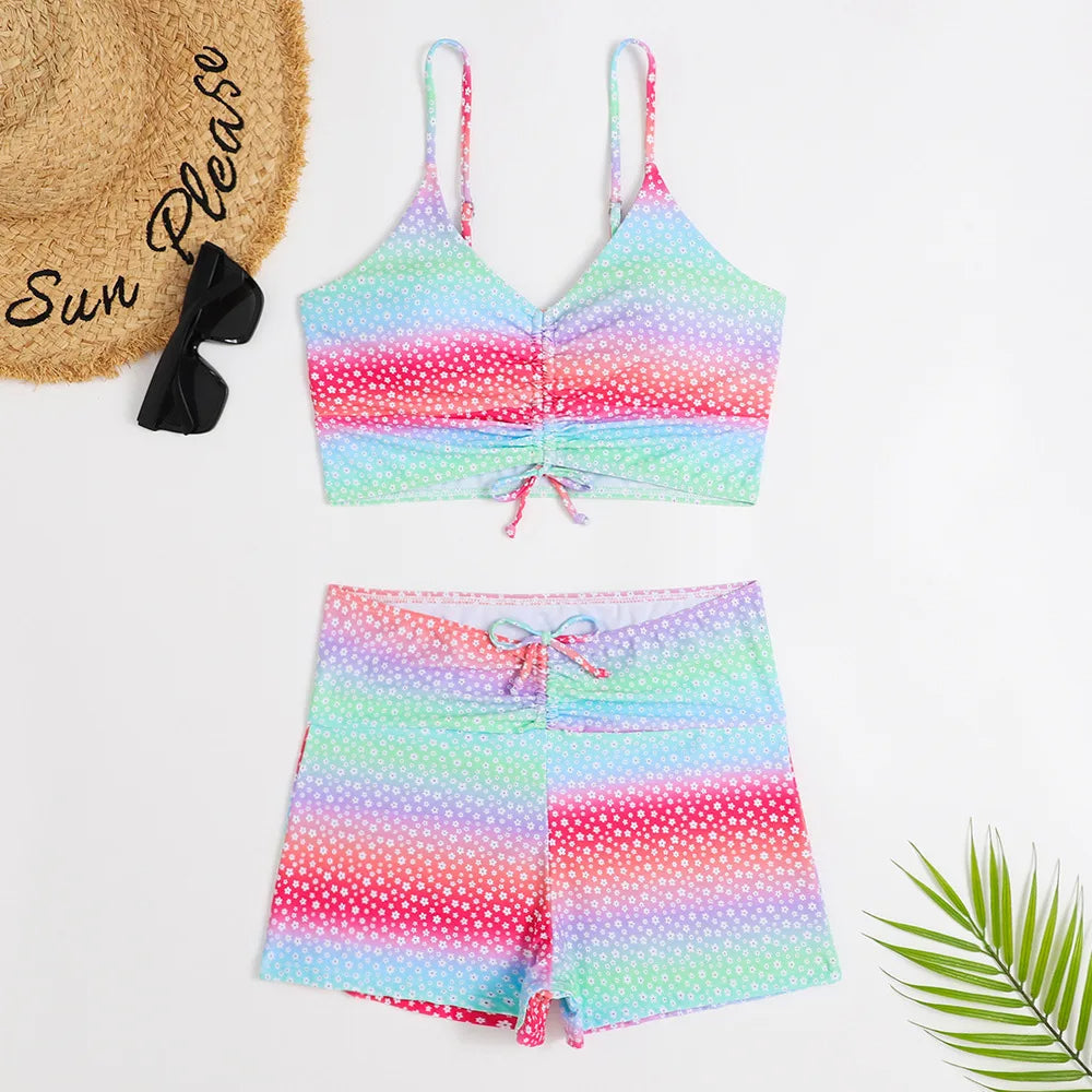Marina Ruched High-Waist Bikini Set