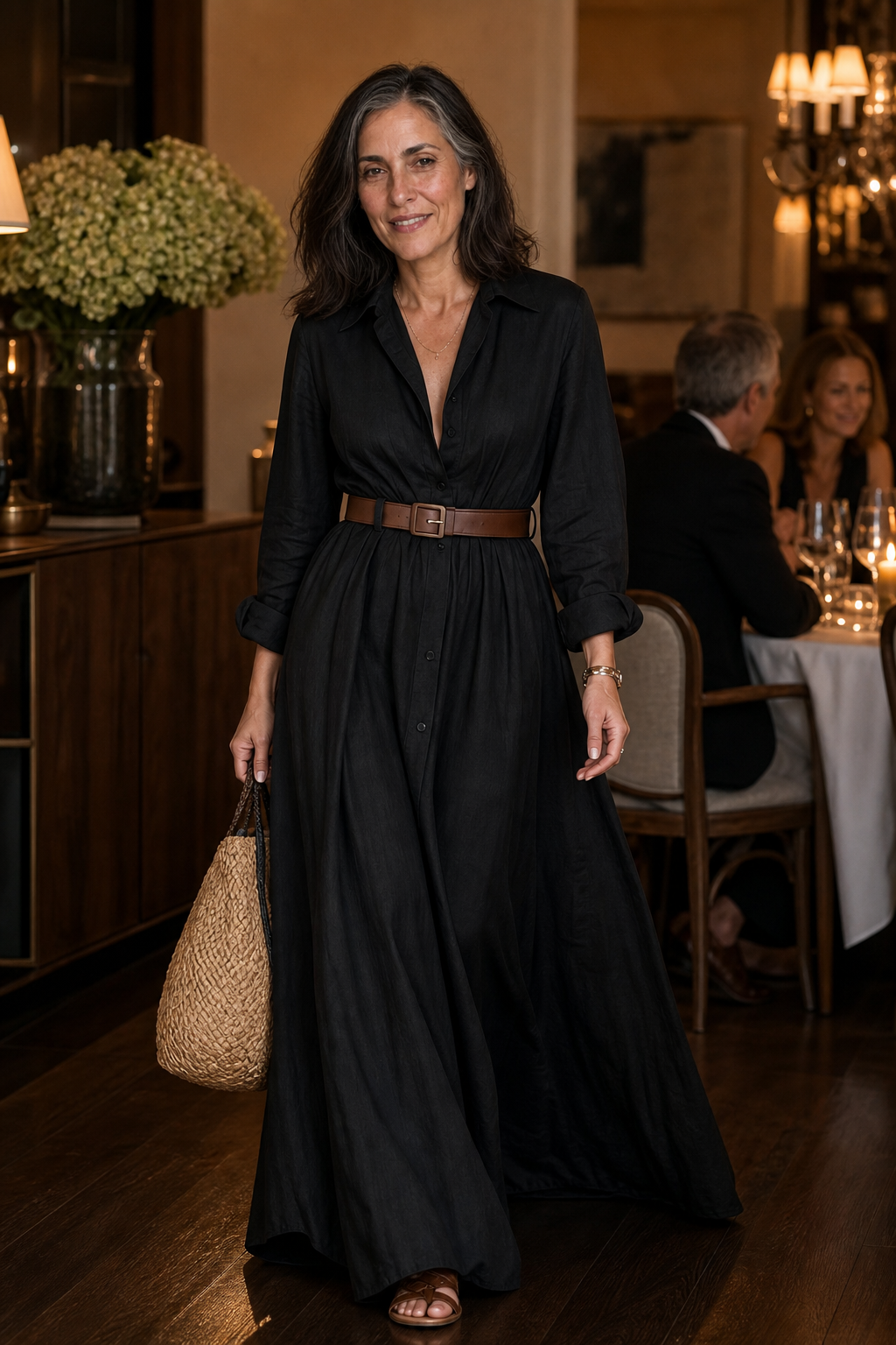 Greta Versatile Belted Maxi Shirt Dress