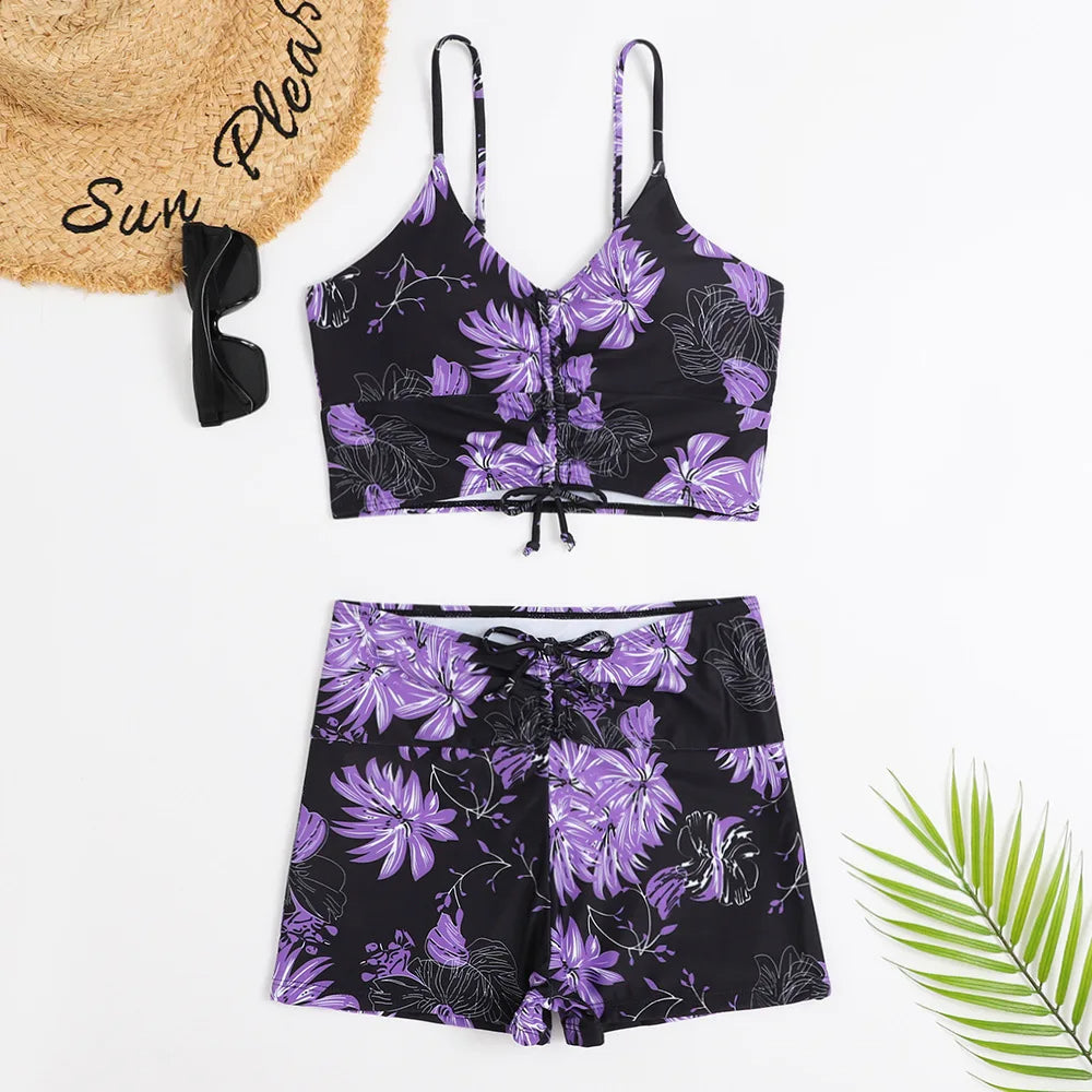 Marina Ruched High-Waist Bikini Set