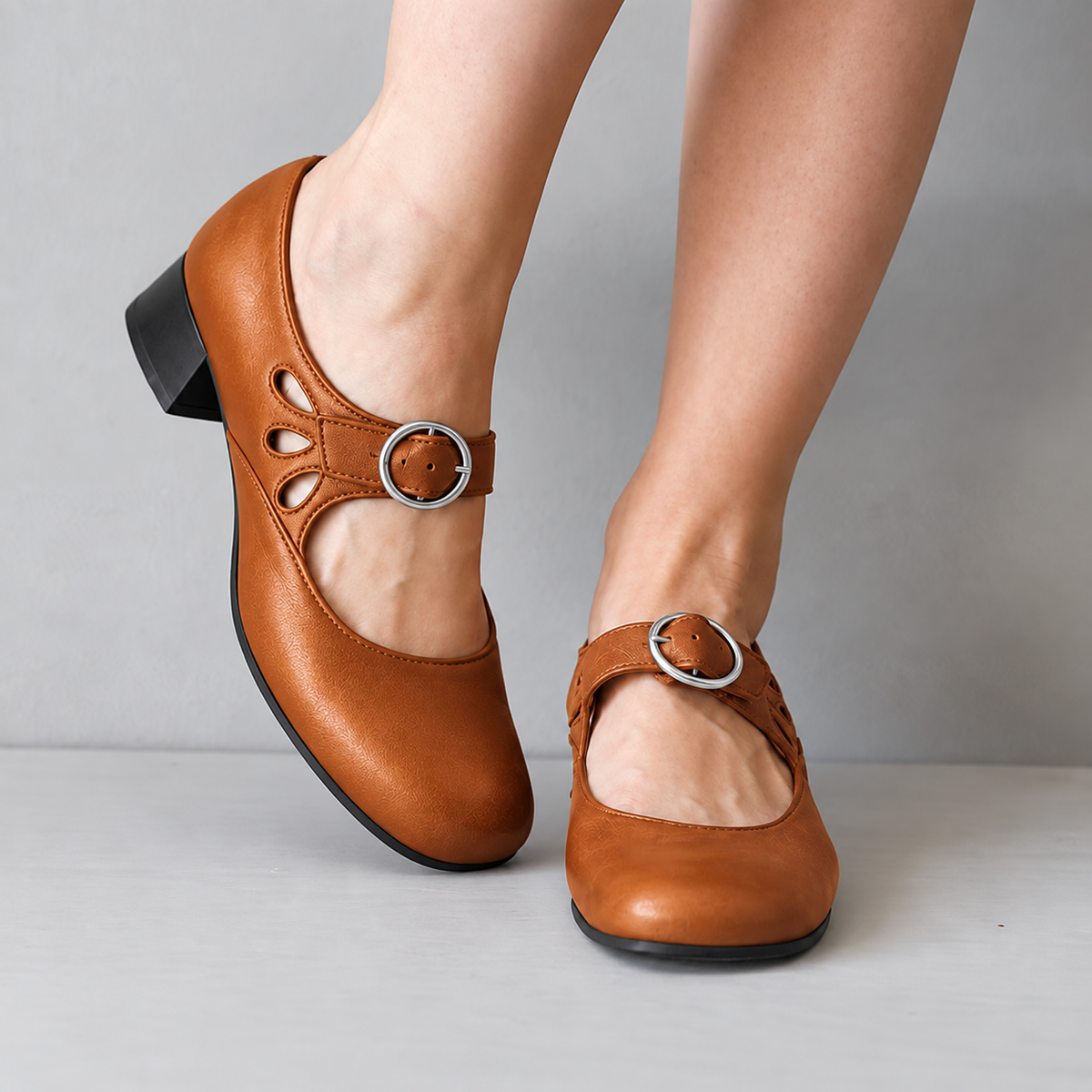 Delia Retro Buckle Comfort Sandals