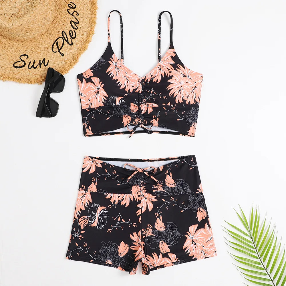 Marina Ruched High-Waist Bikini Set