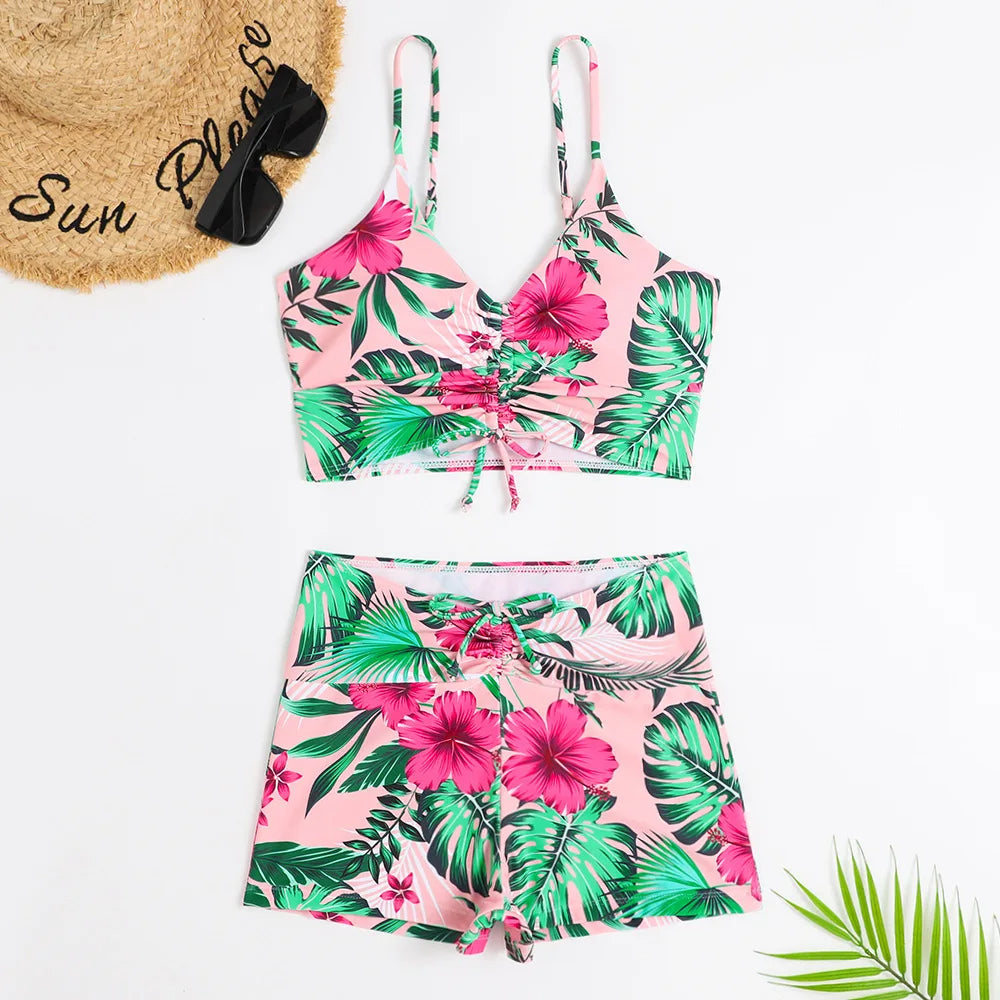 Marina Ruched High-Waist Bikini Set