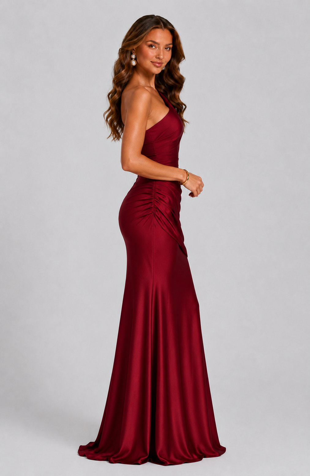 Imogen Refined One-Shoulder Maxi Evening Dress