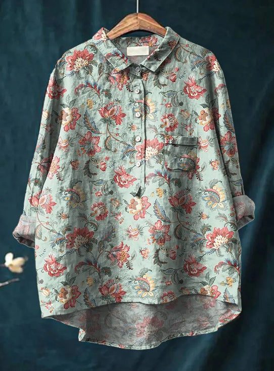 Antoinette French Vintage Print Blouse