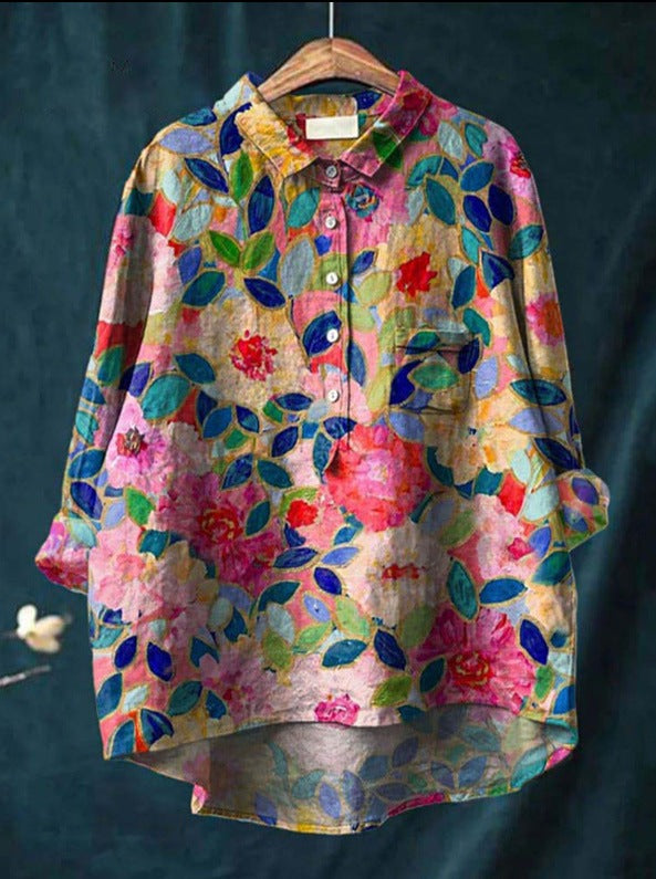 Antoinette French Vintage Print Blouse