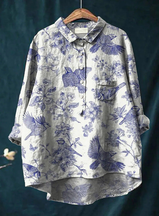 Antoinette French Vintage Print Blouse