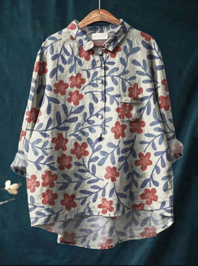 Antoinette French Vintage Print Blouse