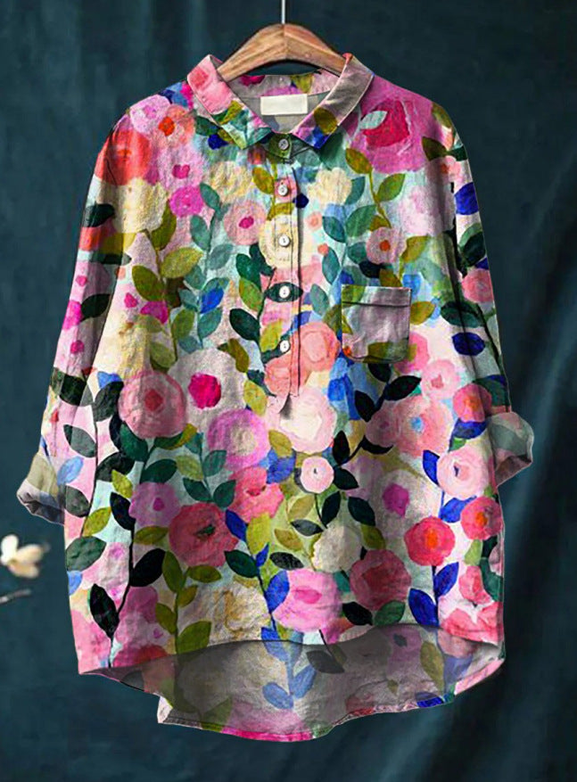 Antoinette French Vintage Print Blouse