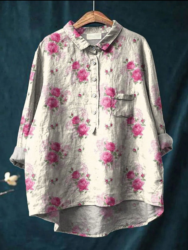 Antoinette French Vintage Print Blouse