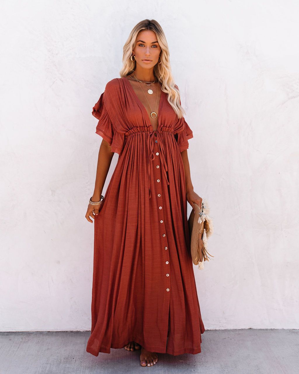 Coco Button Front Beach Cover Up