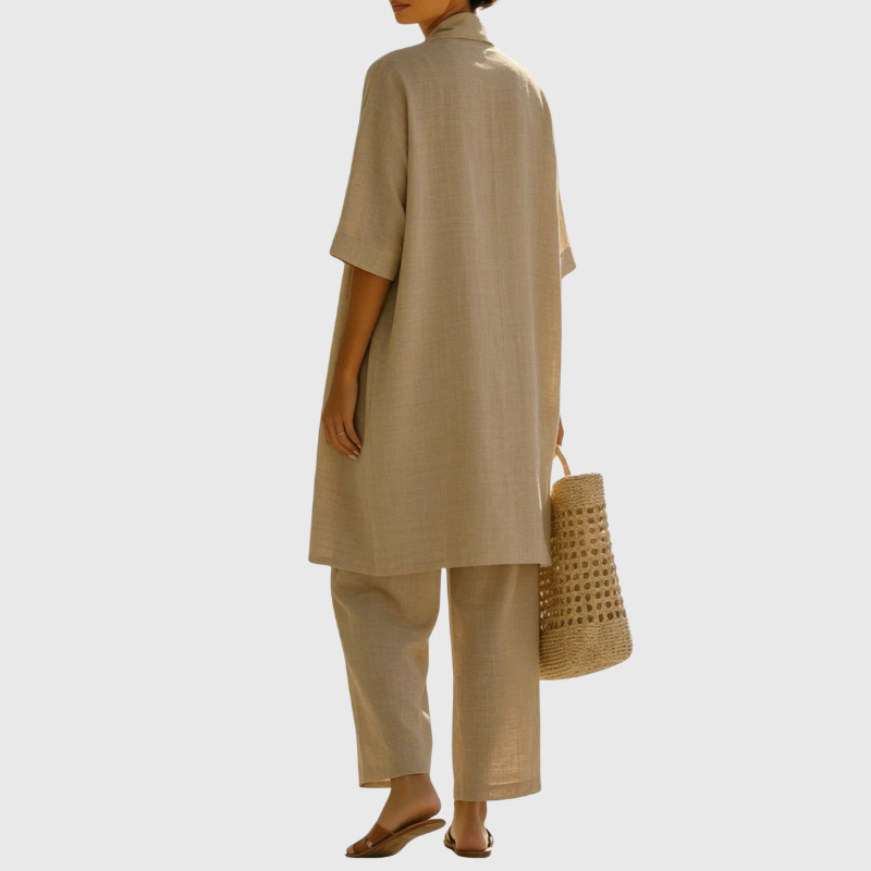 Solene Breathable Linen-Cotton Three-Piece Set
