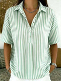 Elsa Chic Striped Collared Blouse