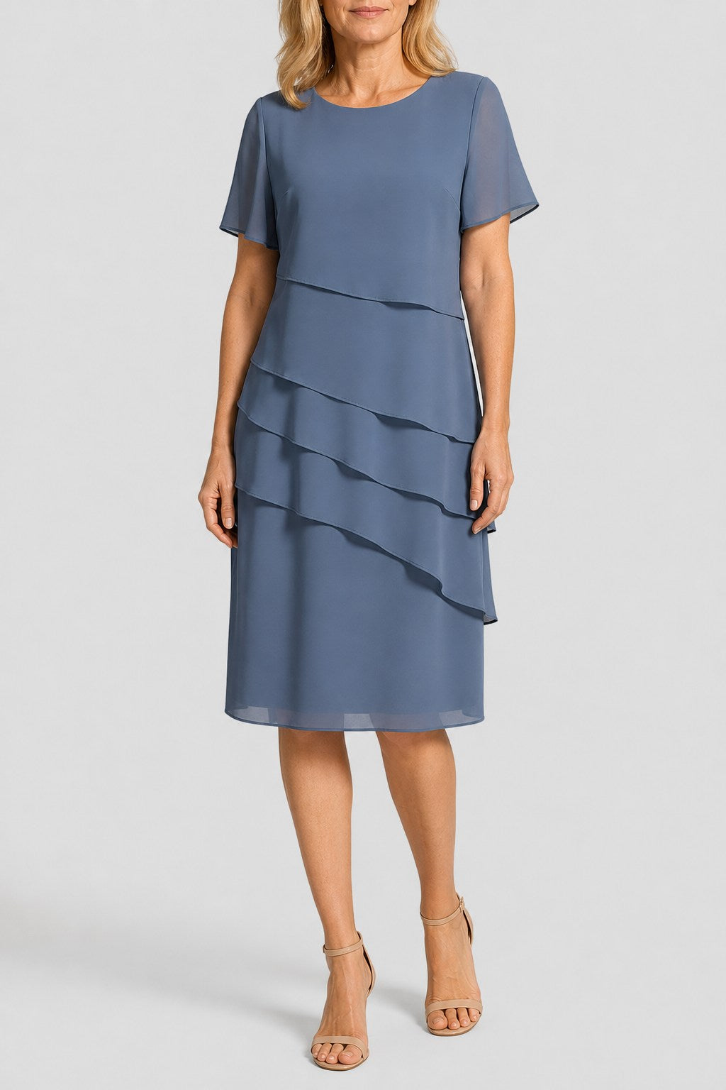 Pippa Easy Layered Short Sleeve Midi Dress