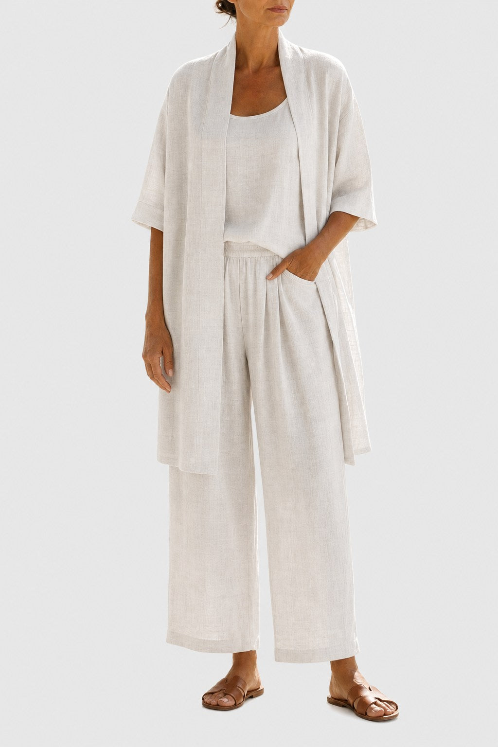 Solene Breathable Linen-Cotton Three-Piece Set