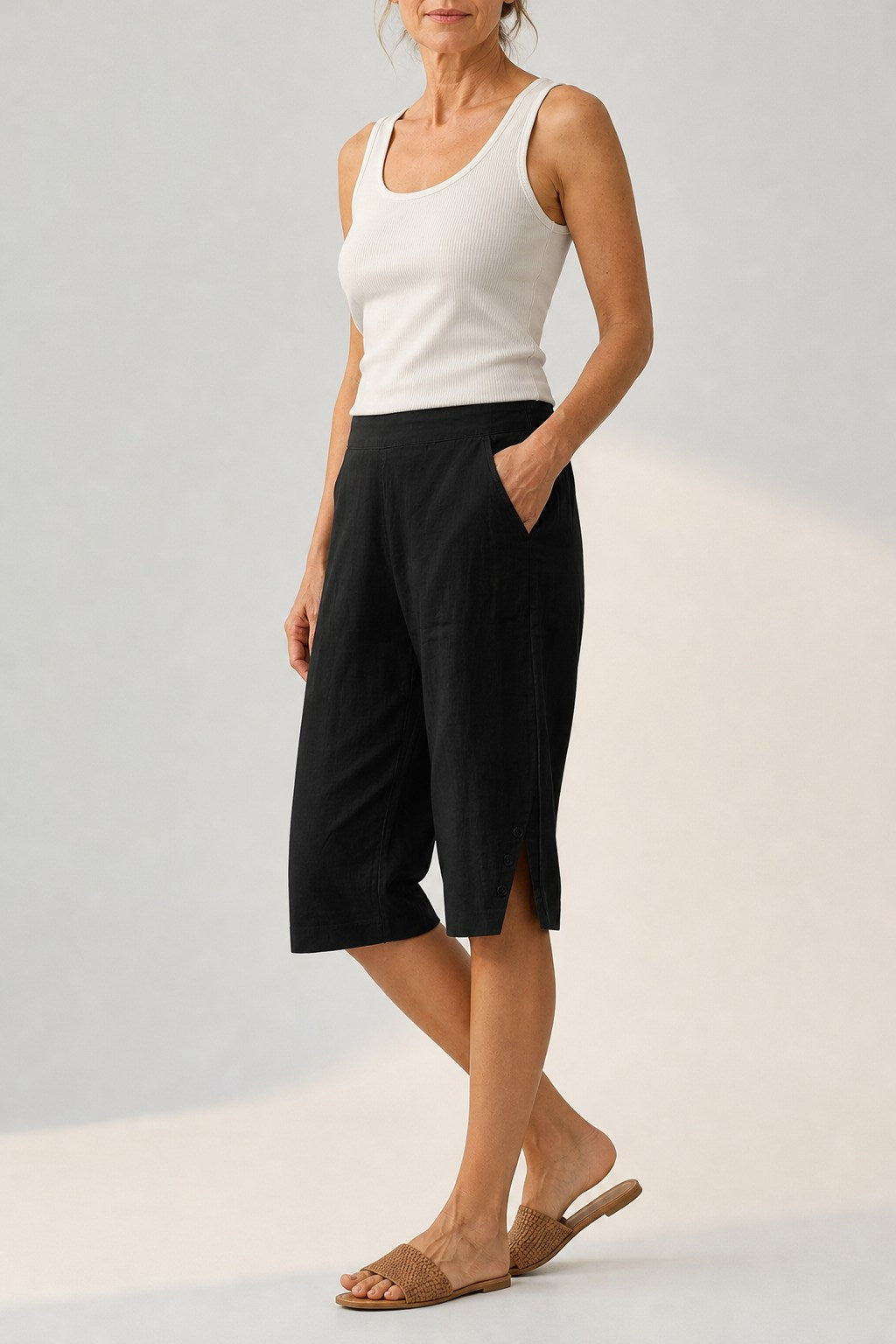 Hallie Relaxed Knee-Length Shorts