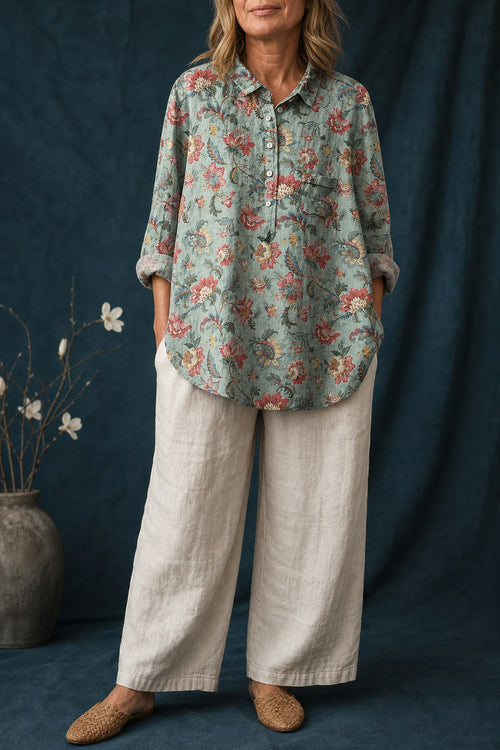 Antoinette French Vintage Print Blouse