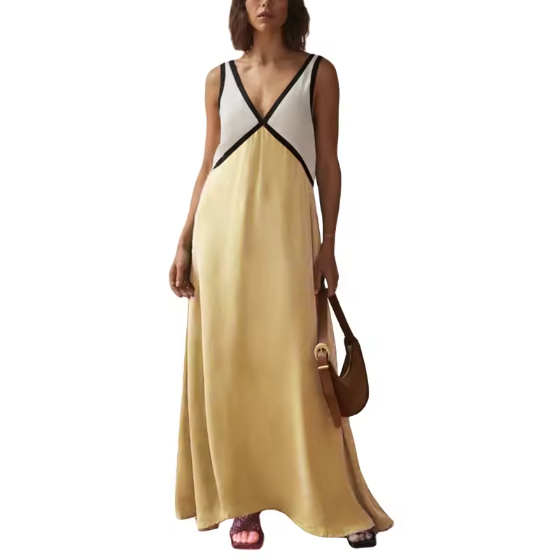 Jade Bold Colourblock V-Neck Midi Dress