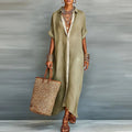 Selene Effortless Button-Down Maxi Shirt Dress for Summer