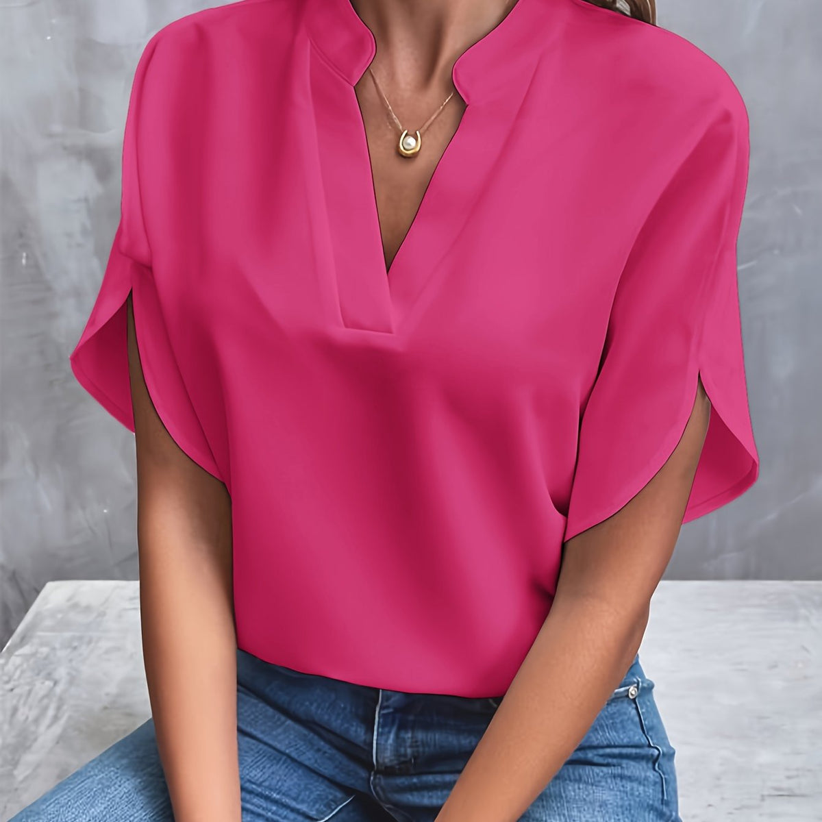 Adele Sophisticated V-Neck Top