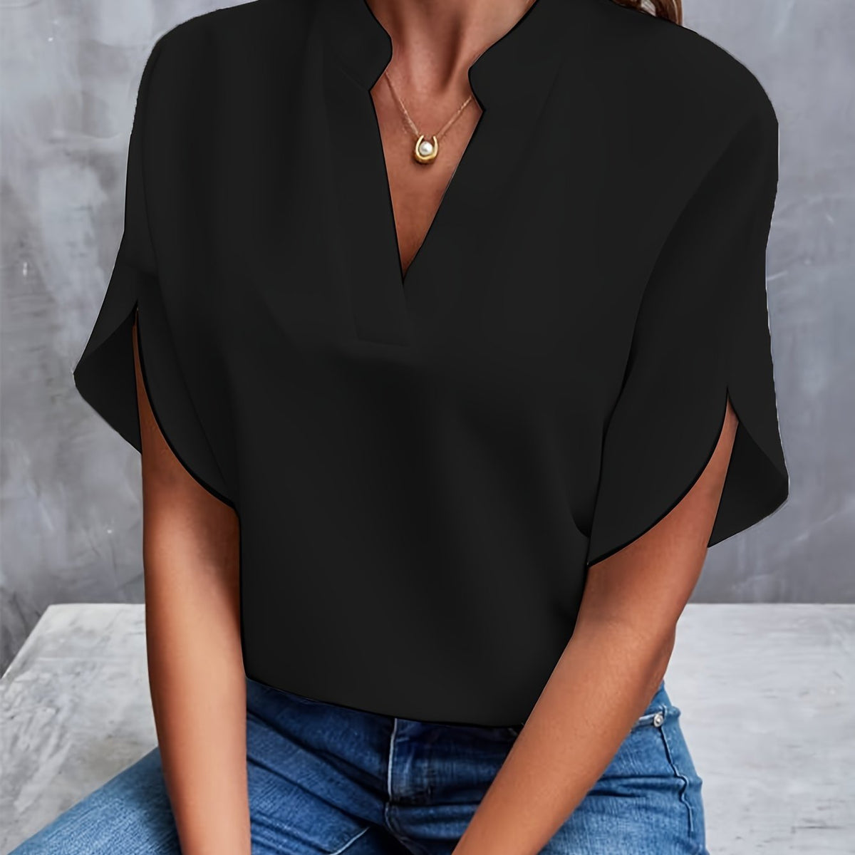 Adele Sophisticated V-Neck Top