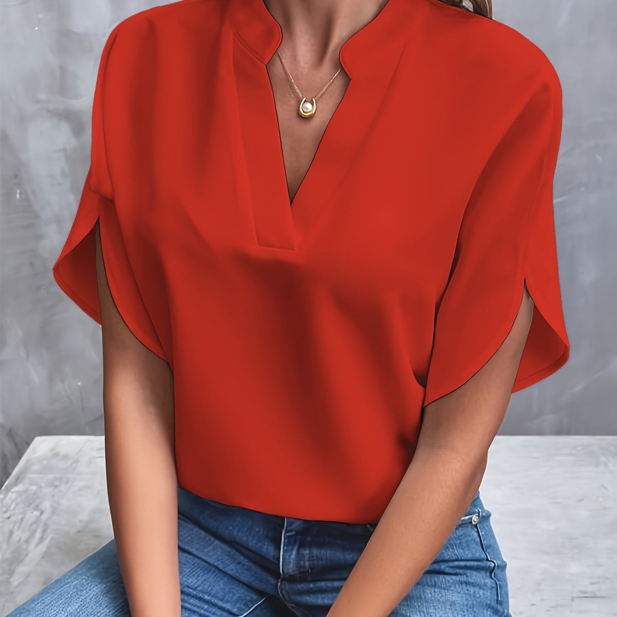 Adele Sophisticated V-Neck Top