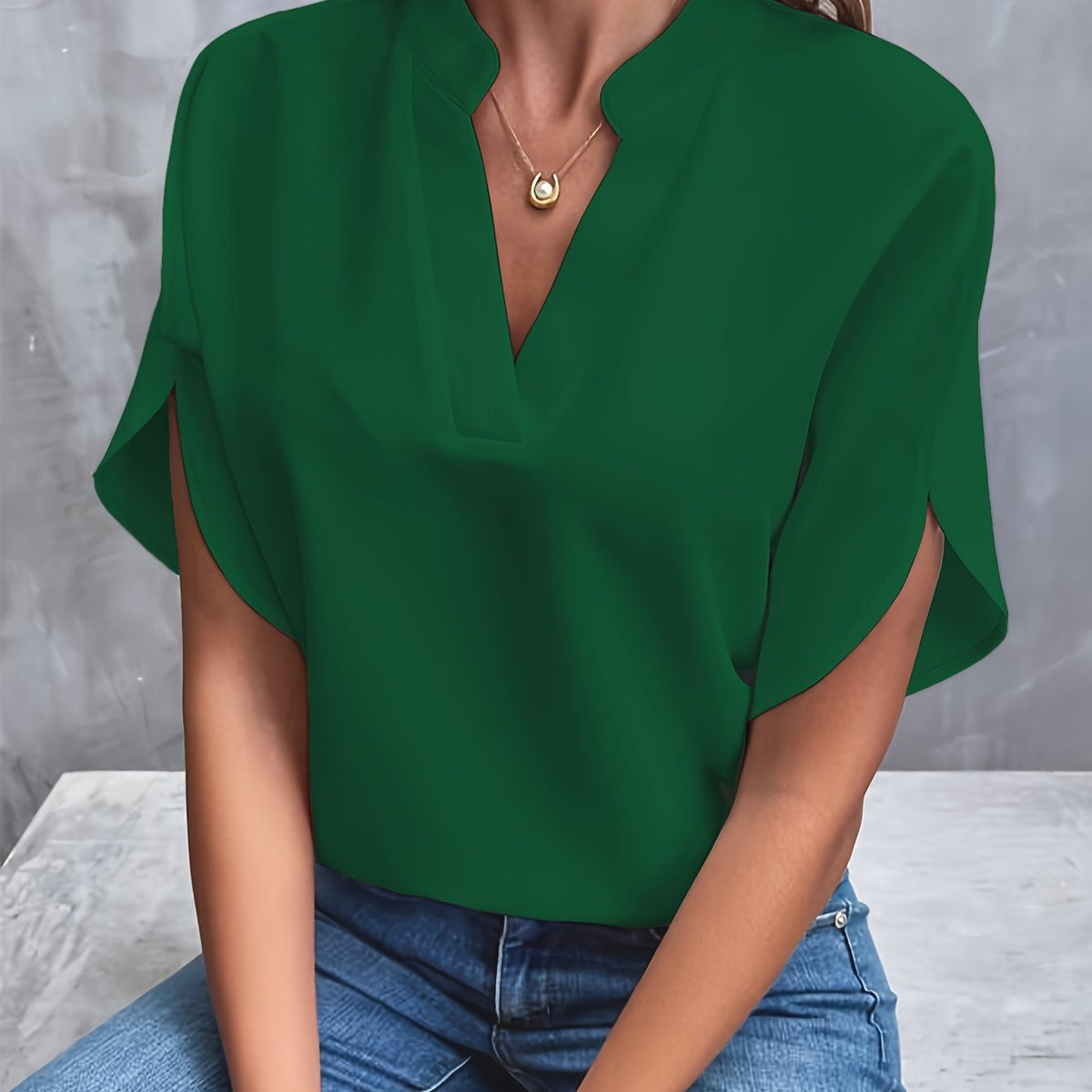 Adele Sophisticated V-Neck Top