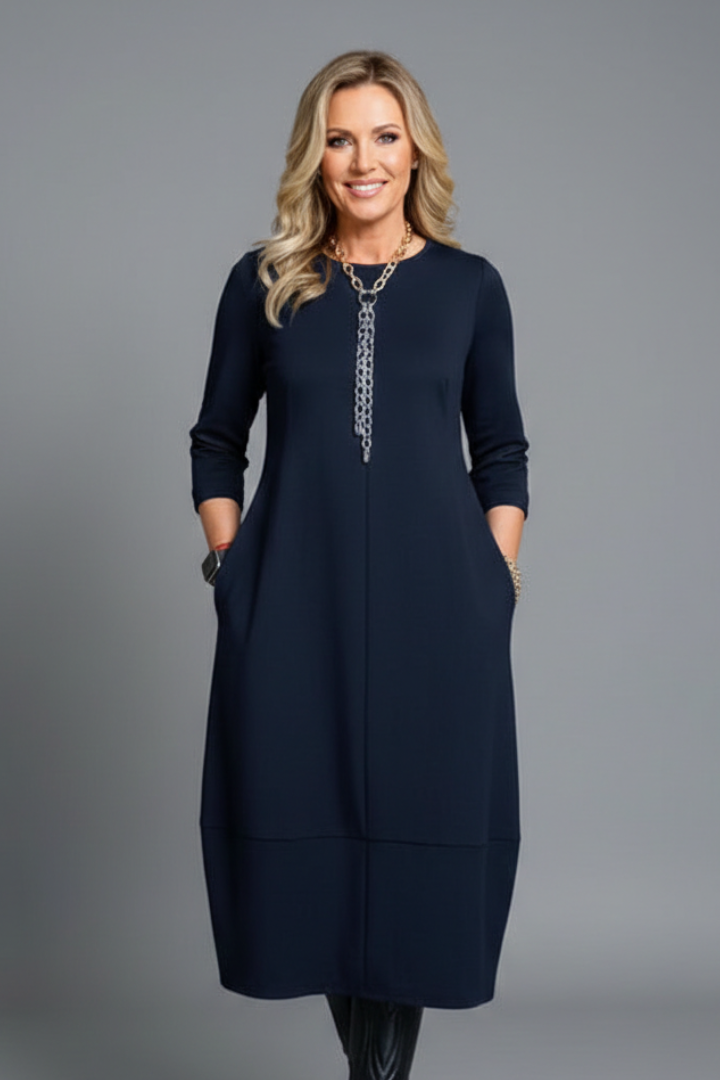 Nell Everyday A-Line Midi Dress with Pockets