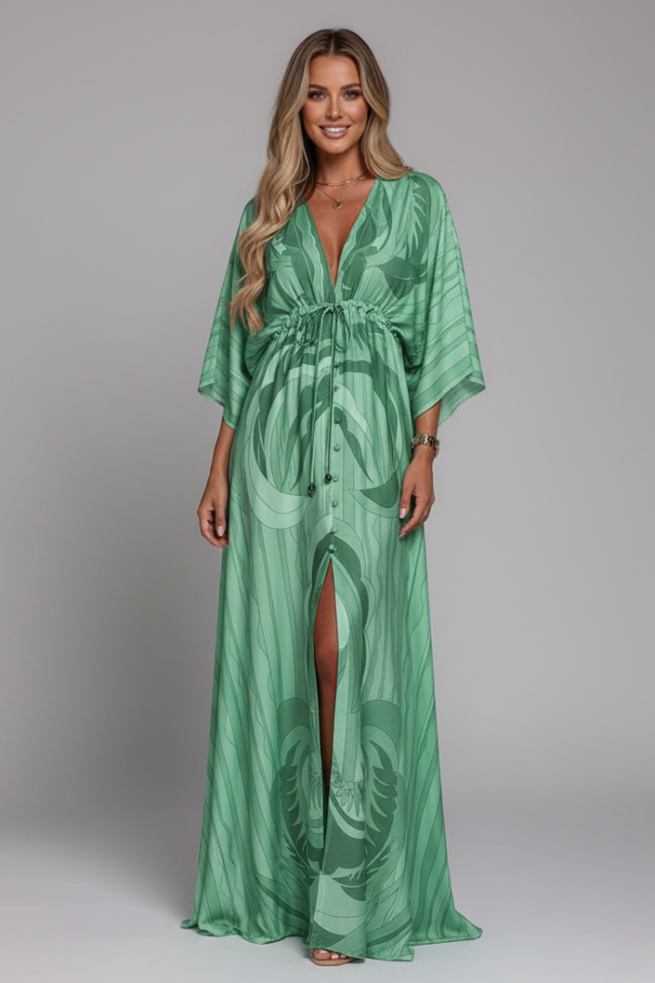 Juno Easy Printed Maxi Dress with Tie Waist
