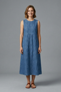 Sunny Relaxed Sleeveless Round Neck Midi Dress