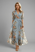 Iris Soft Floral V-Neck Midi Dress