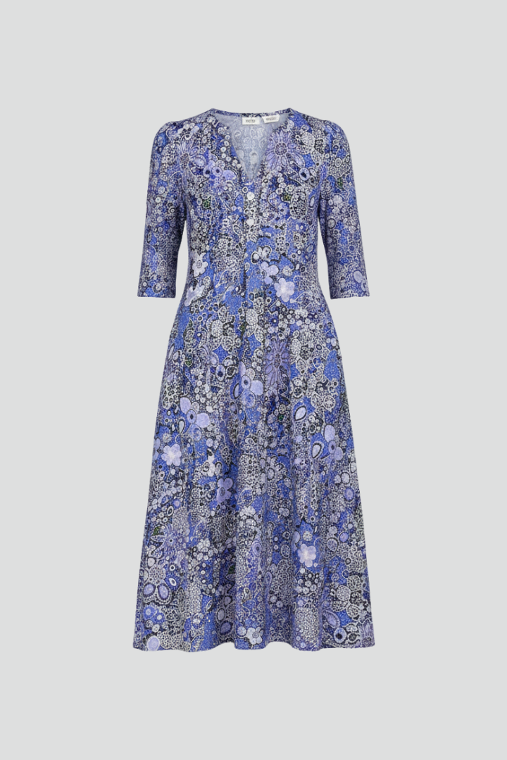 Lotte Easy V-Neck Midi Dress with 3/4 Sleeves