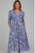 Lotte Easy V-Neck Midi Dress with 3/4 Sleeves
