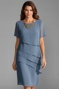 Pippa Easy Layered Short Sleeve Midi Dress