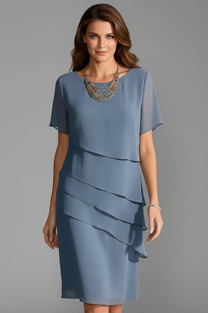Pippa Easy Layered Short Sleeve Midi Dress