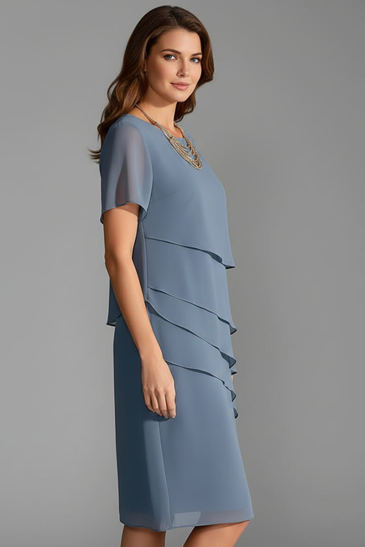 Pippa Easy Layered Short Sleeve Midi Dress