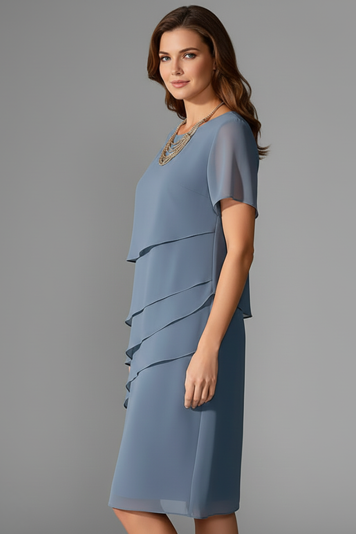 Pippa Easy Layered Short Sleeve Midi Dress