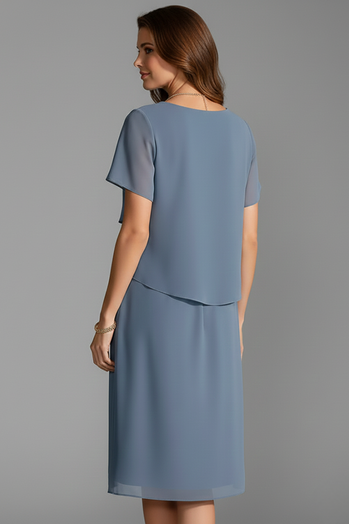 Pippa Easy Layered Short Sleeve Midi Dress