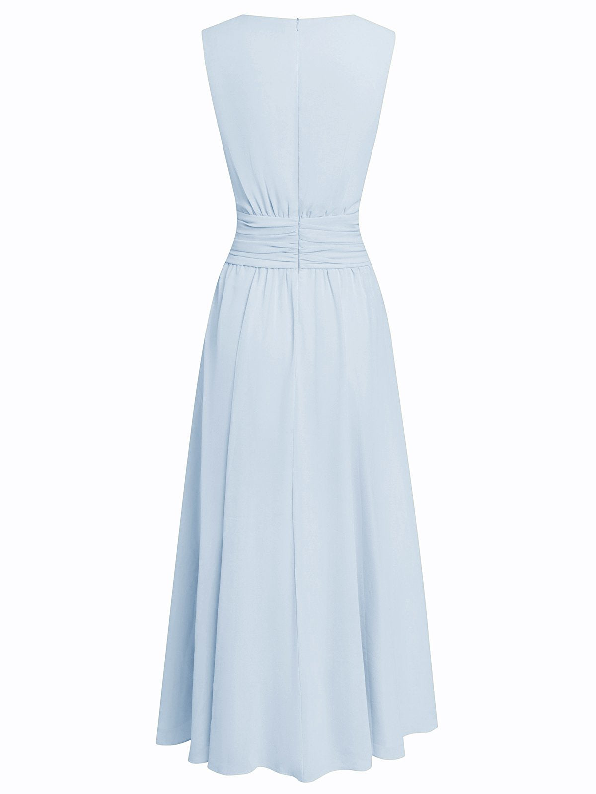 Delphine Light Chiffon Ruched A-Line Maxi Dress