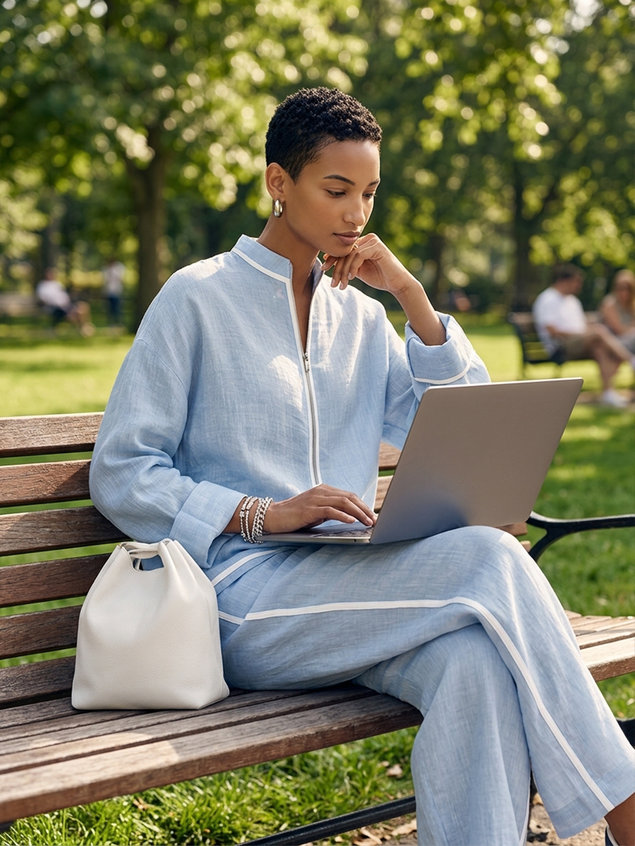 Natasha Relaxed Linen Oversized Top and Wide Leg Pants Set