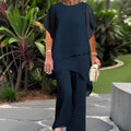 Nina Chic Asymmetric Top and Pants Set