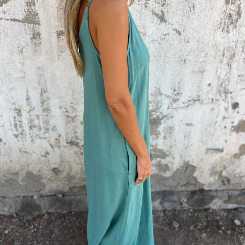 Lucia Relaxed V-Neck Jumpsuit with Pockets